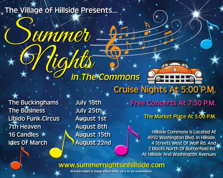 July 25, Hillside, IL, Village of Hillside Summer Cruisin'